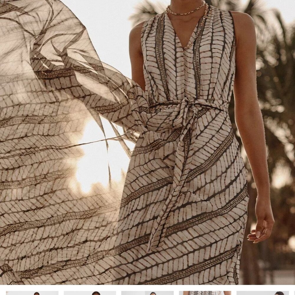 new WHITE HOUSE BLACK MARKET block chevron print maxi dress xs s - Picture 2 of 3